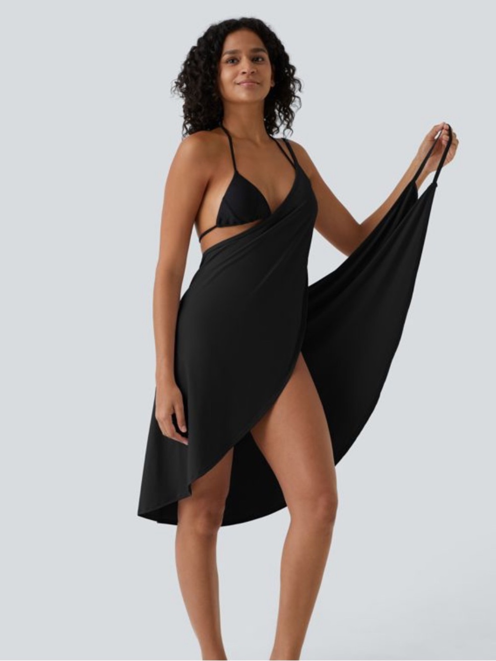 NWOT Halara Black Spaghetti Strap Crossover Cover Up Wrap